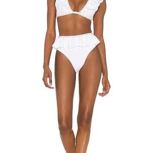 Tularosa DECKLAN HIGH WAIST BOTTOM- Medium in White & Blush